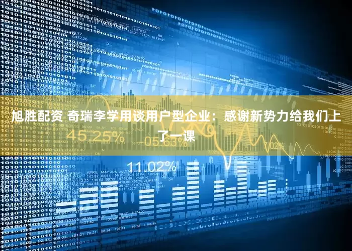 旭胜配资 奇瑞李学用谈用户型企业：感谢新势力给我们上了一课
